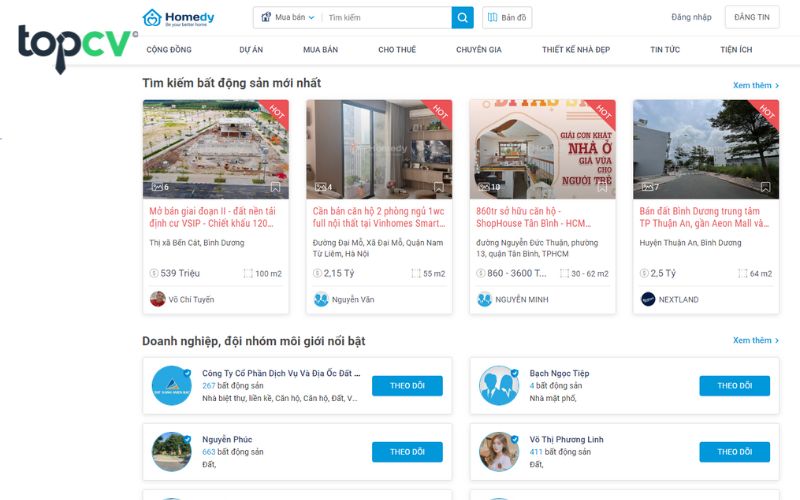 Homedy là một trong những website đăng tin và kênh tin tức về BĐS hiệu quả